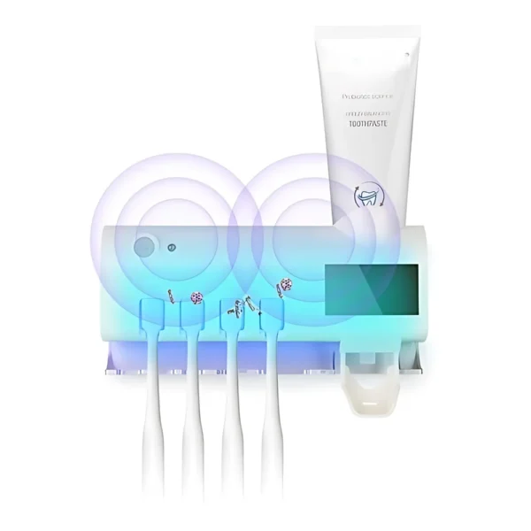 Suporte Esterilizador de Escova de Dente UV com Dispensador Automático | Solar | 4 Escovas - Imagem 3