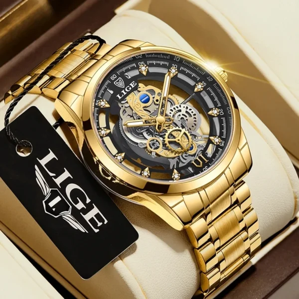 Relógio Masculino LIGE LG8997 Tiebreaker – Aço Inoxidável, Quartzo, Resistente à Água - Imagem 6