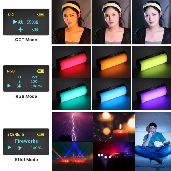 Ulanzi i-Light VL119 RGB Bastão de Luz Portátil LED RGB 2500-9000K - Imagem 4