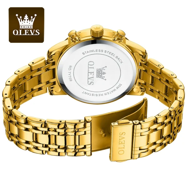 Relógios masculinos OLEVS de luxo dourado - Imagem 7