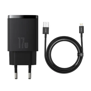 Carregador Turbo Baseus 17W 3 USB + Cabo Lightning 1m | Original ANATEL | Bivolt