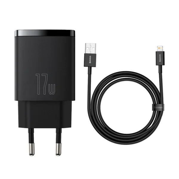 Carregador Turbo Baseus 17W 3 USB + Cabo Lightning 1m | Original ANATEL | Bivolt