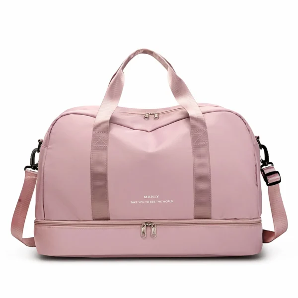 Bolsa de Viagem Jeans Impermeável com Alça Ajustável – Compartimento Seco/Molhado – Unissex