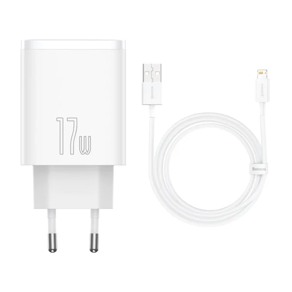 Carregador Turbo Baseus 17W 3 USB + Cabo Lightning 1m | Original ANATEL | Bivolt - Imagem 2
