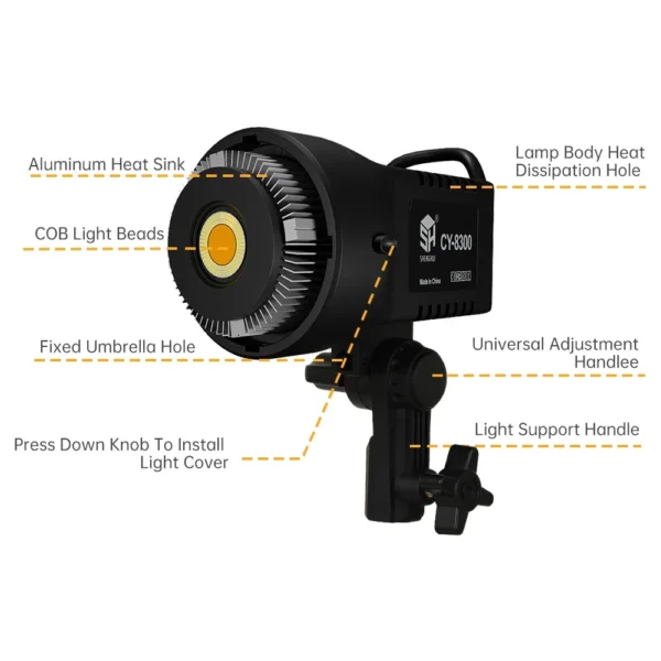 Luz de vídeo LED para fotografia de 100 W, 8300 CY, - Imagem 2