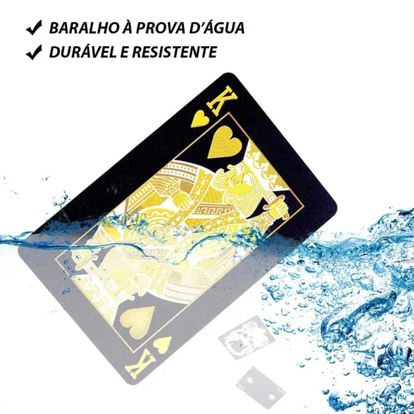 Baralho Skull Dourado em PVC – Edição de Luxo com 54 Cartas | Design Moderno e Sofisticado - Imagem 4