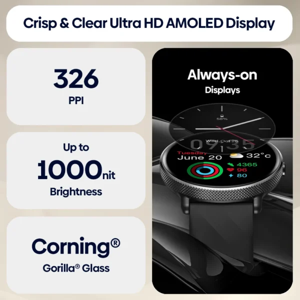 Smartwatch Zeblaze GTR 3 Pro Feminino com Chamadas, Tela AMOLED 1.43" e Pulseira Inox – Monitor de Saúde e Notificações - Imagem 3