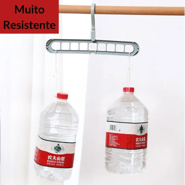 Cabide Giratório 360° Multiuso com 9 Ganchos – Organizador de Roupas Dobrável | Salva Espaço em Guarda-Roupas - Imagem 5