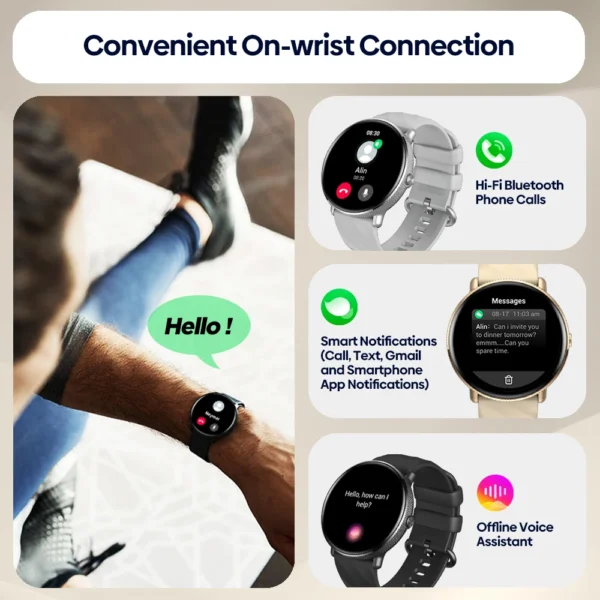 Smartwatch Zeblaze GTR 3 Pro Feminino com Chamadas, Tela AMOLED 1.43" e Pulseira Inox – Monitor de Saúde e Notificações - Imagem 15