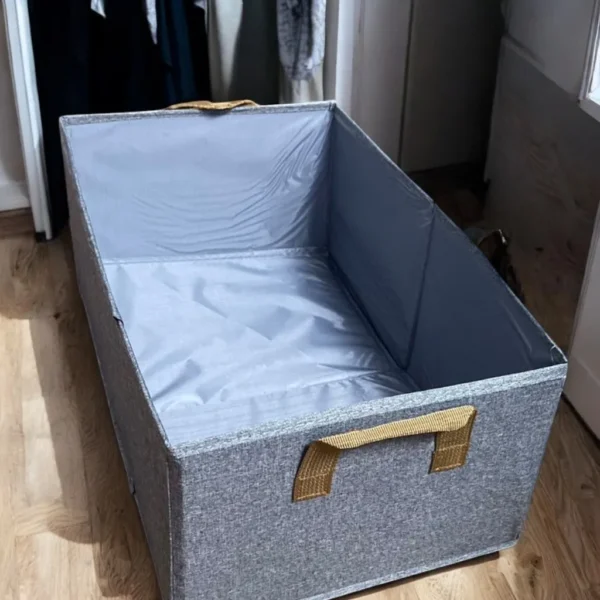 Kit 4 Cestos de Armazenamento Aberto para Roupas Modelo e Decorações de Quarto Doméstica Caixa Guarda Roupas - Imagem 4