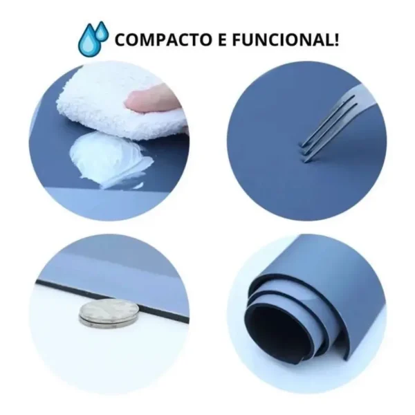 Tapete Oval Antiderrapante para Banheiro 60x40cm – Secagem Rápida, Absorvente e Confortável - Imagem 4