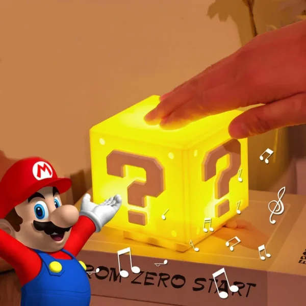 Luminária LED Super Mario Bloco de Interrogação com Som  | USB Recarregável| Presente Gamer Incrível - Imagem 4
