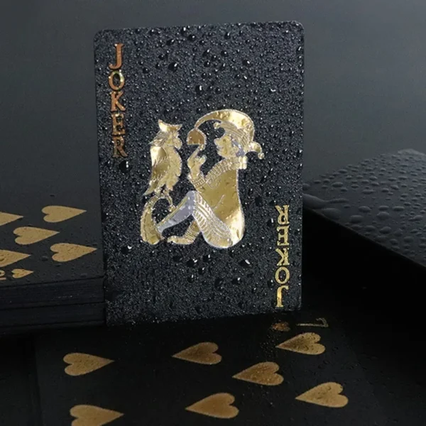 Baralho Luxo Black Gold à Prova D’Água – Edição Mágica Colecionável com Estojo Preto - Imagem 2