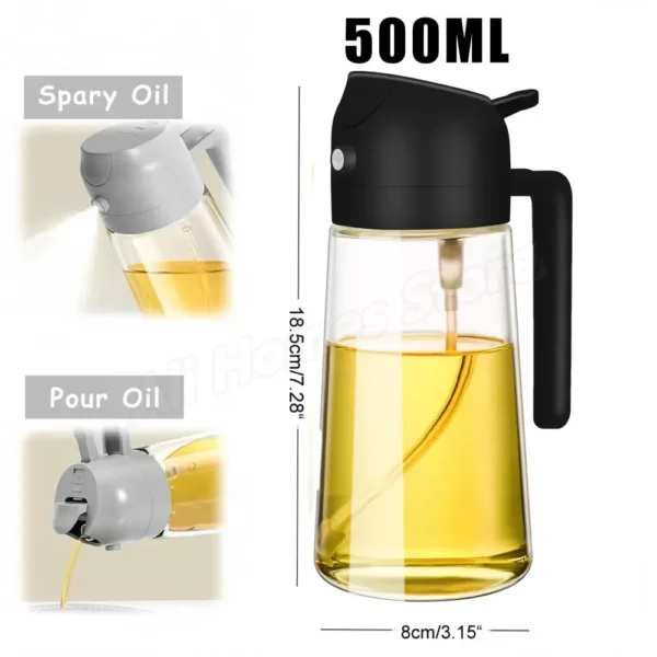 Borrifador de Óleo 2 em 1 com 500ml – Spray para Cozinha, Churrasco, Assados e Saladas - Imagem 8