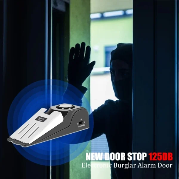 Alarme Portátil Antifurto com Trava de Porta 120dB – Sensor de Presença com 3 Níveis de Sensibilidade | Segurança em Viagens e Residências - Imagem 5
