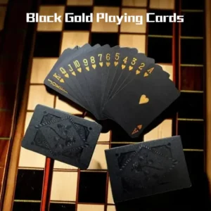 Baralho Luxo Black Gold à Prova D’Água – Edição Mágica Colecionável com Estojo Preto