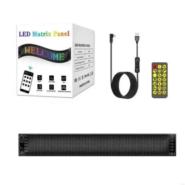 Painel de LED Programável D5BE via Bluetooth – Letreiro Digital Flexível para Carros, Lojas e Eventos | RGB, Rolagem e Efeitos Visuais - Imagem 7