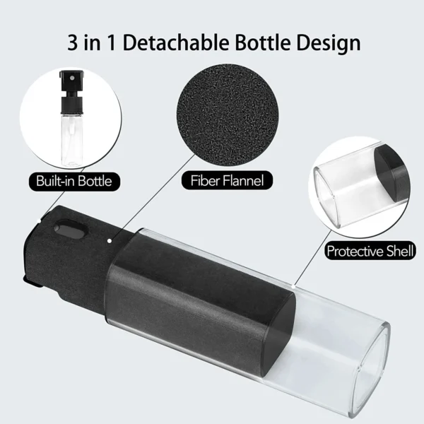 Spray 2 em 1 com Flanela Embutida para Limpeza de Telas – 9 cm | Ideal para Celulares, Tablets e Computadores - Imagem 3