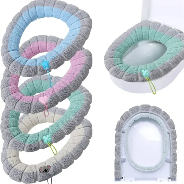 Assento Almofadado para Vaso Sanitário com Alça Higiênica | Lavável, Térmico e Universal – 4 Cores