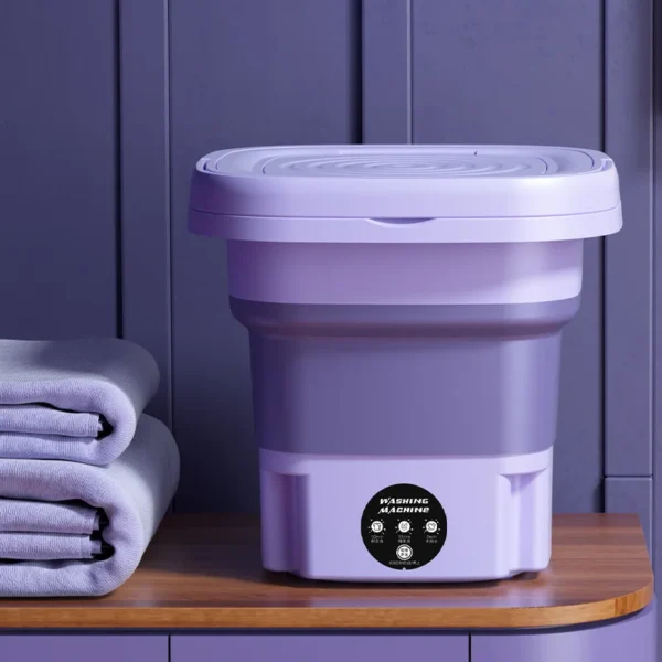 Mini Máquina de Lavar Dobrável 8L – Portátil, Compacta e Ideal para Roupas Íntimas, Meias e Itens Delicados | 3 Programas de Lavagem - Imagem 8