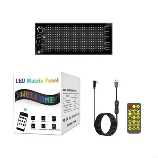 Painel de LED Programável D5BE via Bluetooth – Letreiro Digital Flexível para Carros, Lojas e Eventos | RGB, Rolagem e Efeitos Visuais - Imagem 3