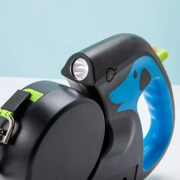 Guia Retrátil Duplo com Lanterna, Suporte de Saquinhos e Tecnologia Antienrosco – 3m para 2 Cães - Imagem 4