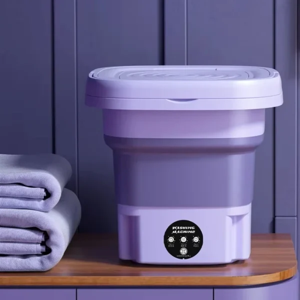 Mini Máquina de Lavar Dobrável 8L – Portátil, Compacta e Ideal para Roupas Íntimas, Meias e Itens Delicados | 3 Programas de Lavagem - Imagem 3