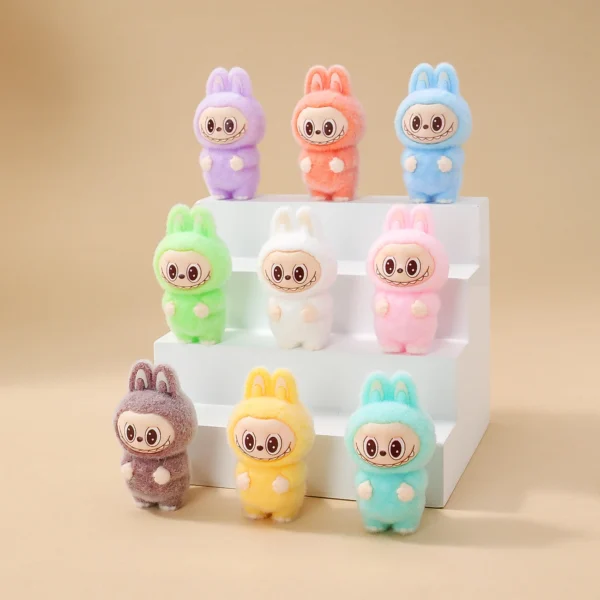 Mini Bonecos Labubu 4cm (9 Peças) — Decorativo, Colecionável, Flocking Premium, Embalagem Original - Imagem 9