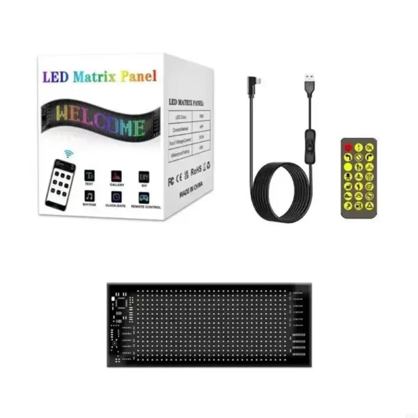 Painel de LED Programável D5BE via Bluetooth – Letreiro Digital Flexível para Carros, Lojas e Eventos | RGB, Rolagem e Efeitos Visuais - Imagem 10