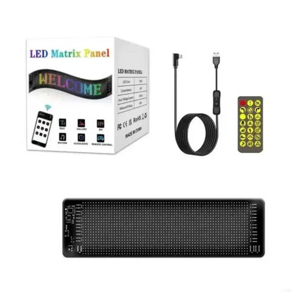 Painel de LED Programável D5BE via Bluetooth – Letreiro Digital Flexível para Carros, Lojas e Eventos | RGB, Rolagem e Efeitos Visuais - Imagem 9