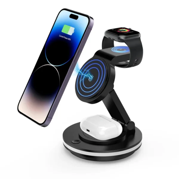 Carregador Magnético Dobrável Sem Fio, Carregador 4 em 1 para Apple iPhone 15 Pro Max, 14, 13, 12, Airpods 3, 2 Pro - Imagem 7