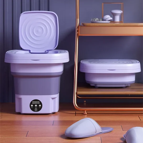 Mini Máquina de Lavar Dobrável 8L – Portátil, Compacta e Ideal para Roupas Íntimas, Meias e Itens Delicados | 3 Programas de Lavagem - Imagem 4