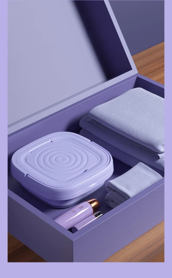 Mini Máquina de Lavar Dobrável 8L – Portátil, Compacta e Ideal para Roupas Íntimas, Meias e Itens Delicados | 3 Programas de Lavagem - Imagem 25