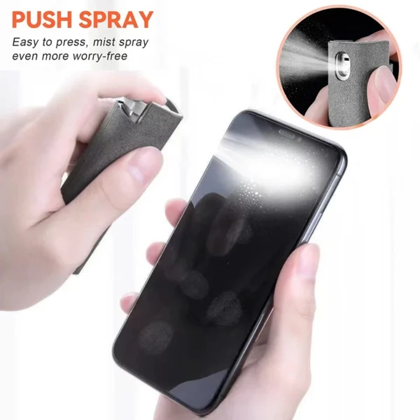 Spray 2 em 1 com Flanela Embutida para Limpeza de Telas – 9 cm | Ideal para Celulares, Tablets e Computadores - Imagem 2
