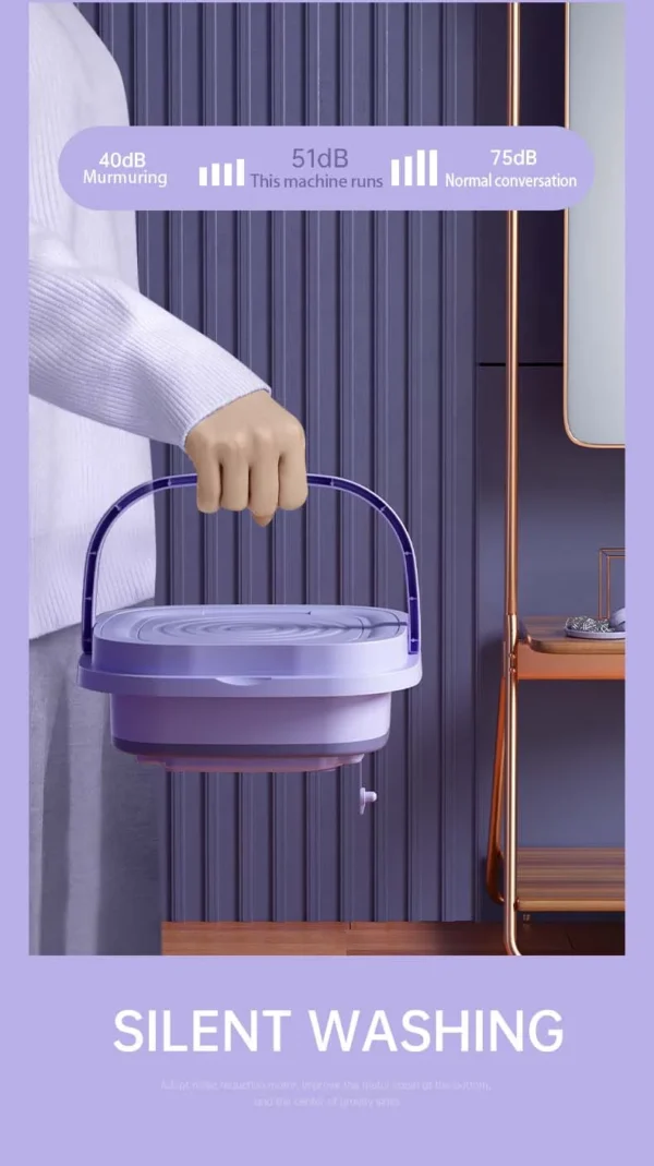Mini Máquina de Lavar Dobrável 8L – Portátil, Compacta e Ideal para Roupas Íntimas, Meias e Itens Delicados | 3 Programas de Lavagem - Imagem 23