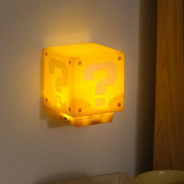 Luminária LED Super Mario Bloco de Interrogação com Som  | USB Recarregável| Presente Gamer Incrível