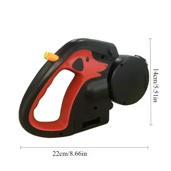 Guia Retrátil Duplo com Lanterna, Suporte de Saquinhos e Tecnologia Antienrosco – 3m para 2 Cães - Imagem 6
