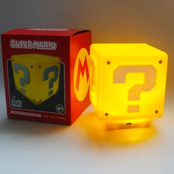 Luminária LED Super Mario Bloco de Interrogação com Som  | USB Recarregável| Presente Gamer Incrível - Imagem 2