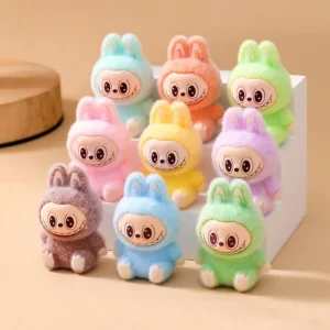 Mini Bonecos Labubu 4cm (9 Peças) — Decorativo, Colecionável, Flocking Premium, Embalagem Original