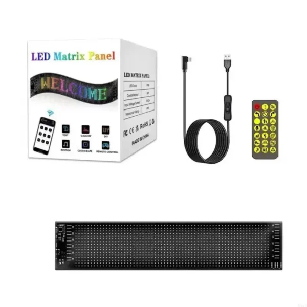 Painel de LED Programável D5BE via Bluetooth – Letreiro Digital Flexível para Carros, Lojas e Eventos | RGB, Rolagem e Efeitos Visuais - Imagem 11