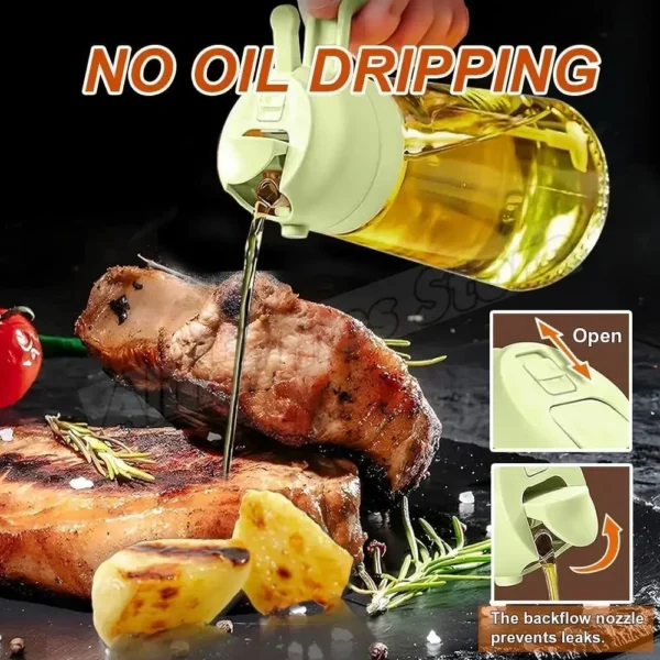 Borrifador de Óleo 2 em 1 com 500ml – Spray para Cozinha, Churrasco, Assados e Saladas - Imagem 6