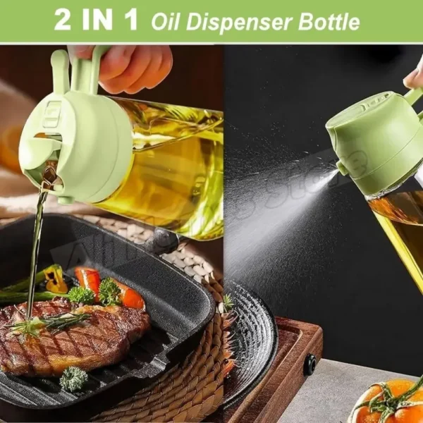 Borrifador de Óleo 2 em 1 com 500ml – Spray para Cozinha, Churrasco, Assados e Saladas - Imagem 2